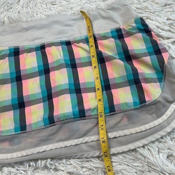 Lululemon Hotty Hot Skirt *4-way Stretch Wee Wheezy Check Bleached Coral Cadet B - Picture 2 of 8